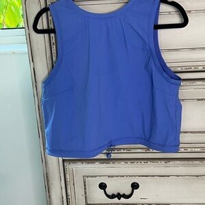 90 Degree By Reflex Blue Sleeveless Crop Tank Top